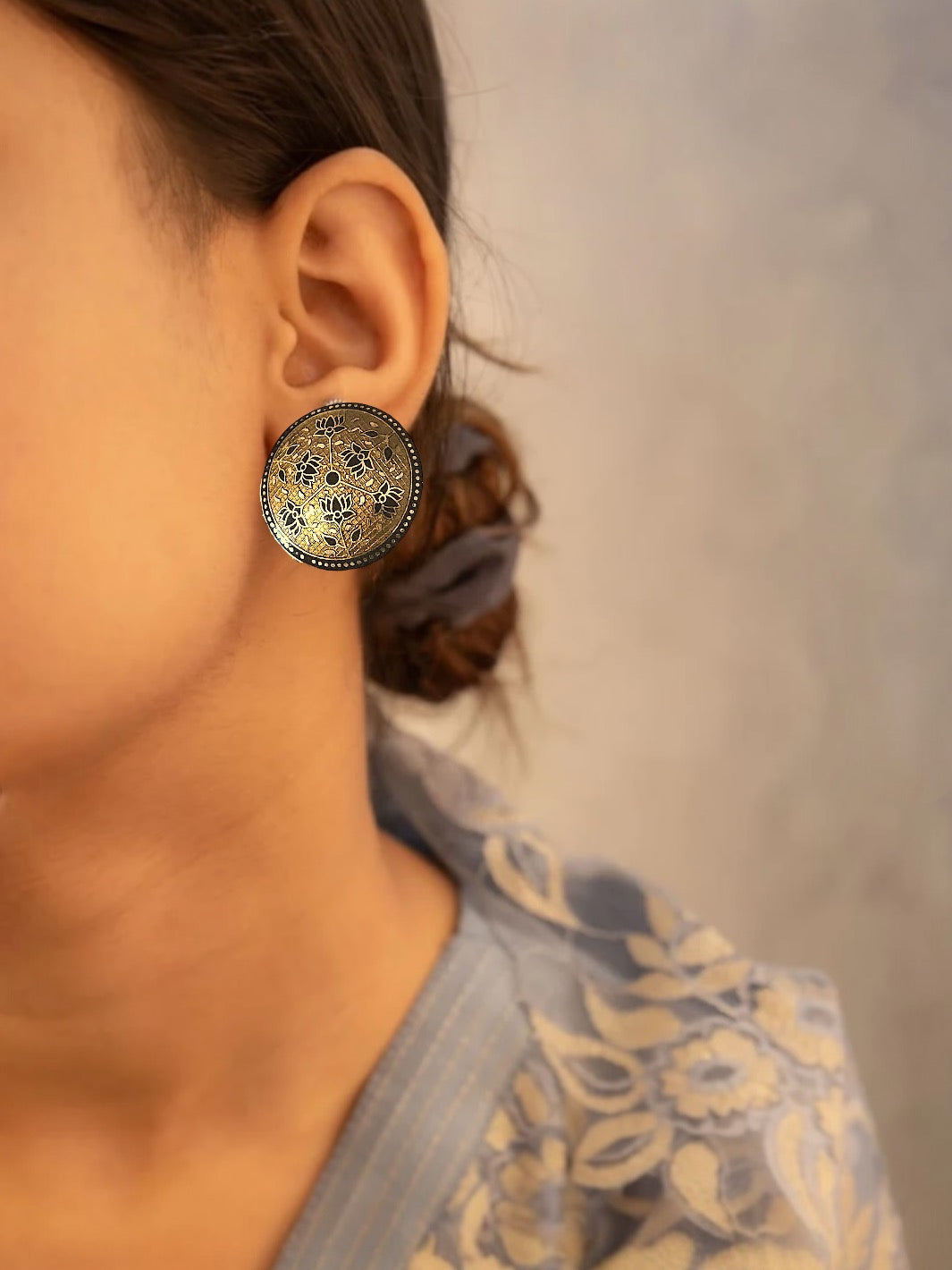 Vintage Style Yellow Enamel Earring - PSA Jewels