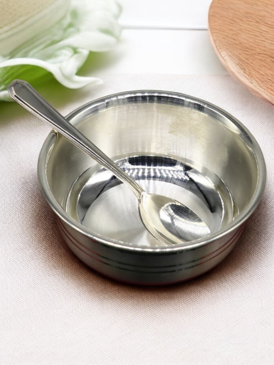 Pure Silver Bowl and Spoon Set - PSA Jewels