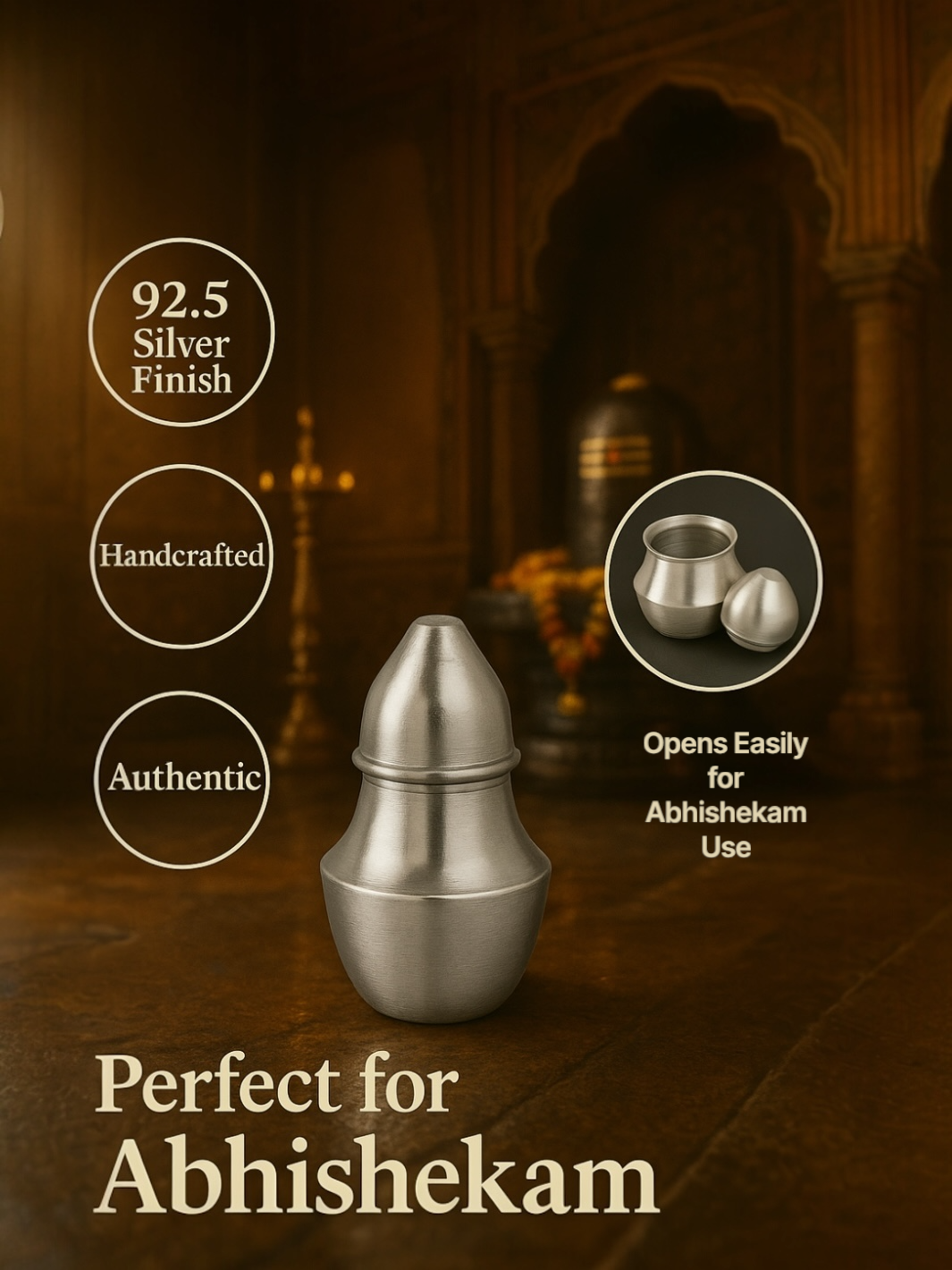 Pure Silver Handmade Pooja Kalash and Nariyal