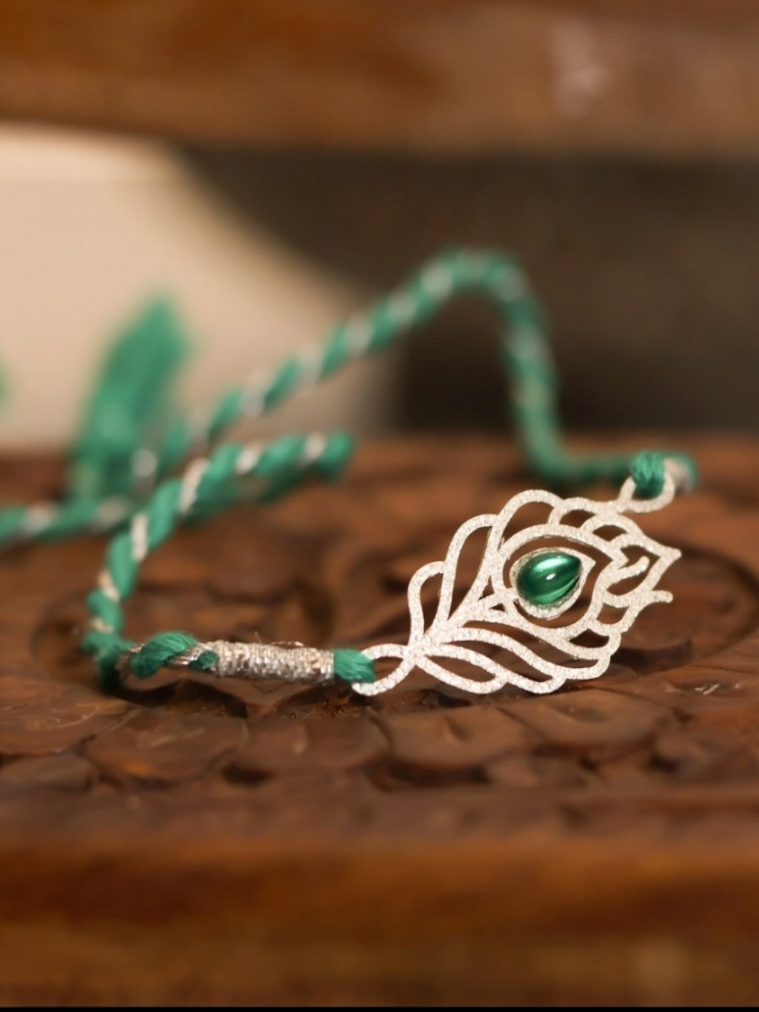 Auspicious Krishna’s Grace Pure Silver Rakhi