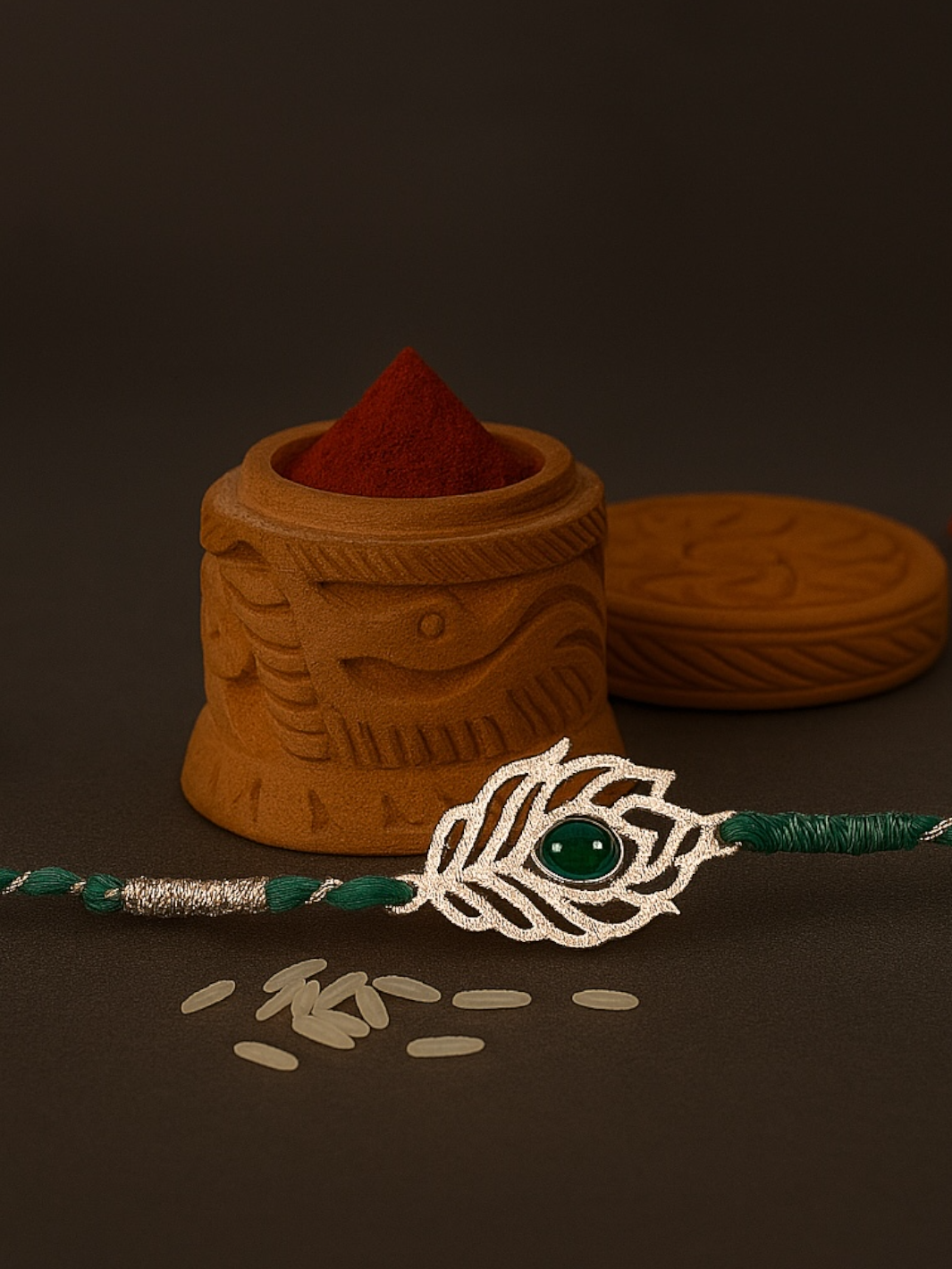 Auspicious Krishna’s Grace Pure Silver Rakhi