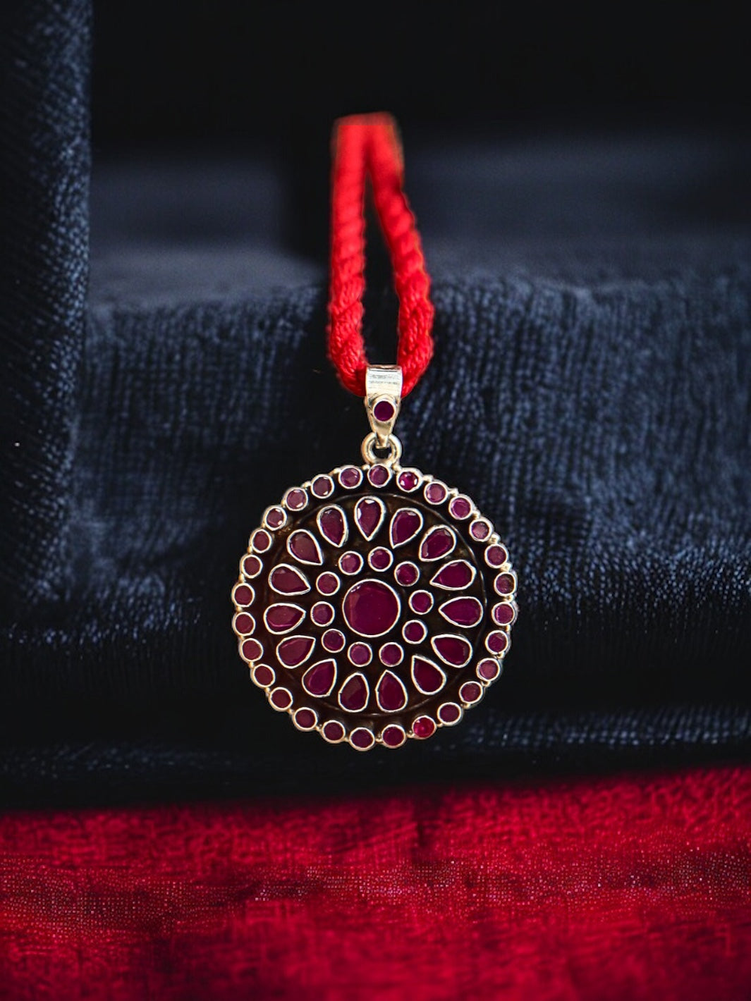 Red Cut Stone Pendant - PSA Jewels