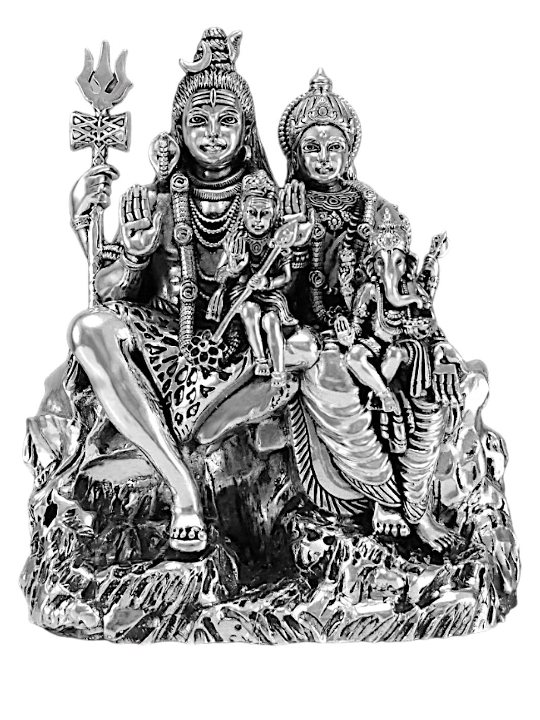Pure Silver Shivaparivaar Idol - PSA Jewels