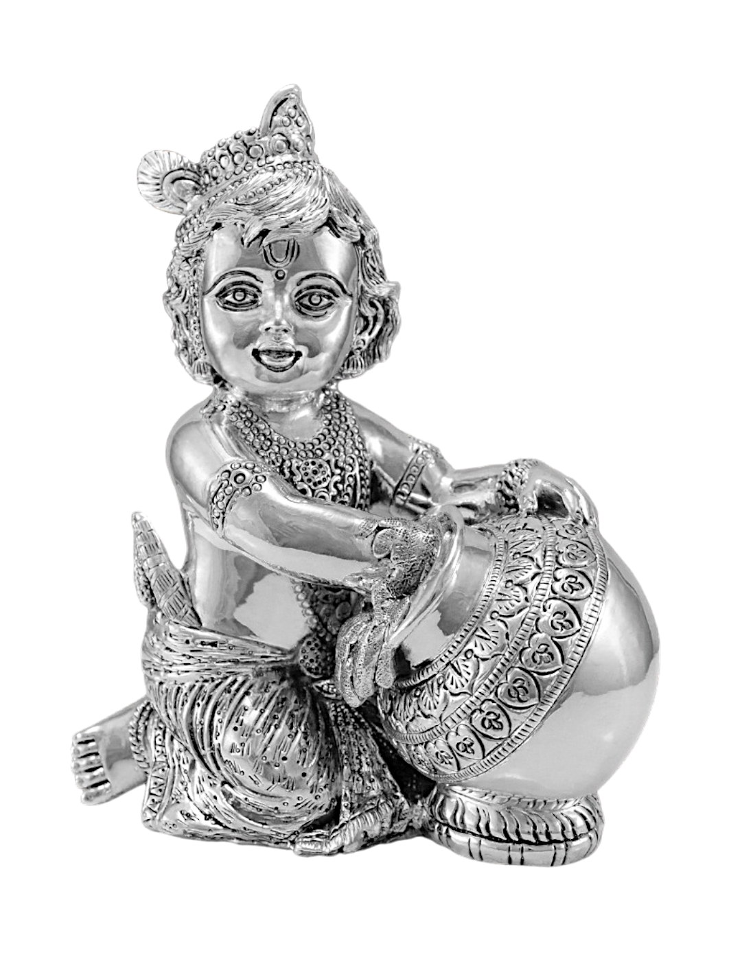 Pure Silver Makhan Chor Krishna Idol - PSA Jewels