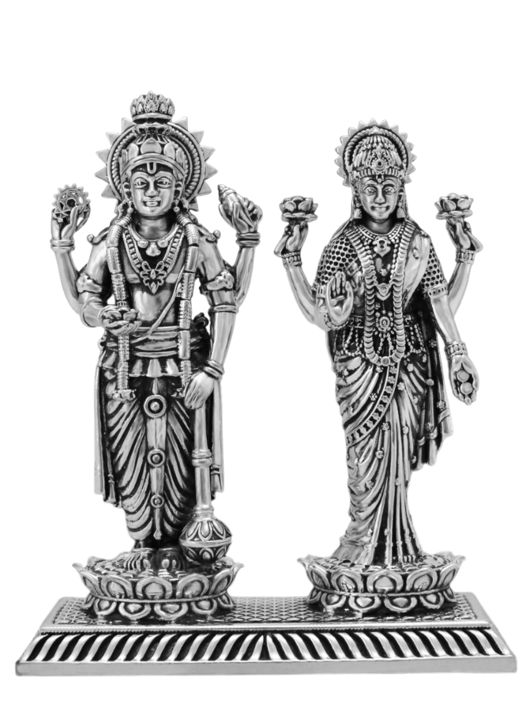 Pure Silver Vishnu Lakshmi Idol - PSA Jewels