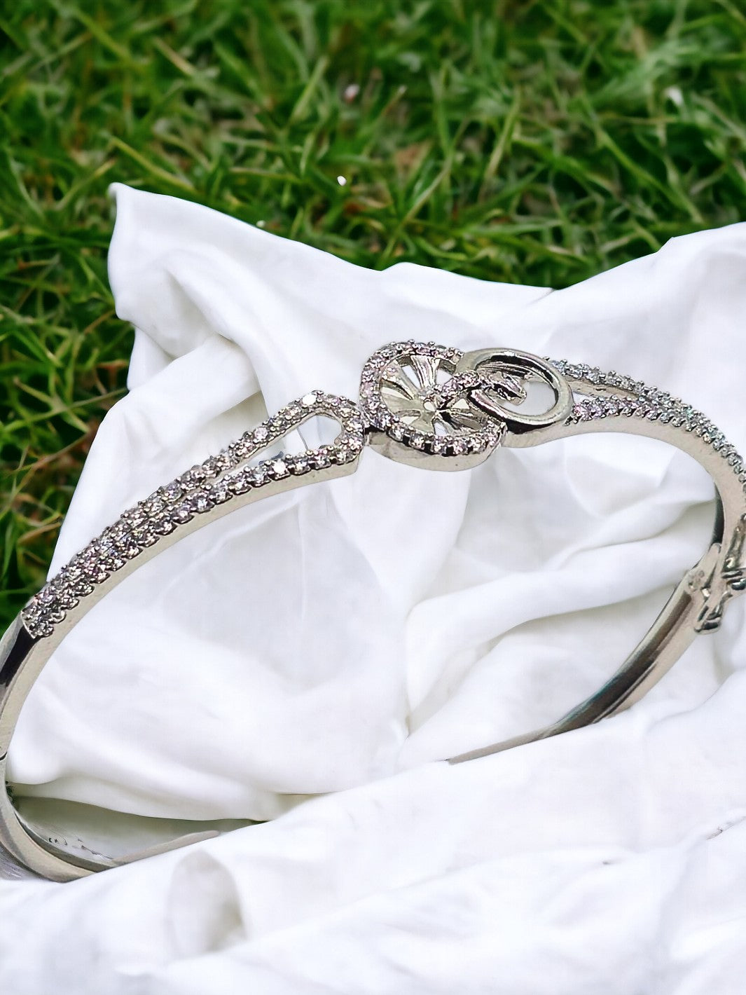 Silver Zircon Rhodium Chakra Bracelet - PSA Jewels