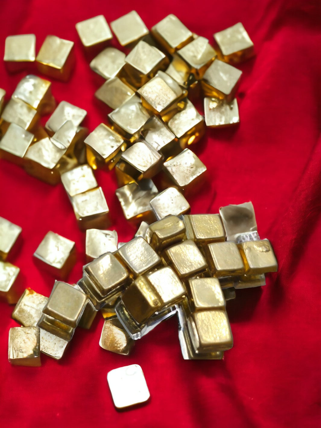 Silver Golden Color Naivedyam / Silver Golden Color Coconut Cubes(10 pieces) - PSA Jewels