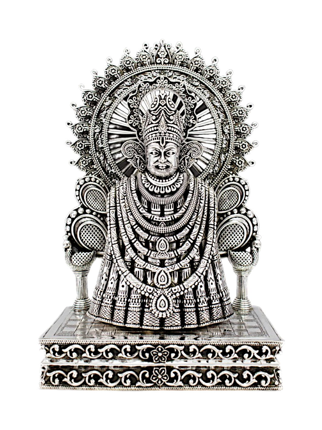 Pure Silver Shree Khatu Shyam Idol with Singhasan - PSA Jewels