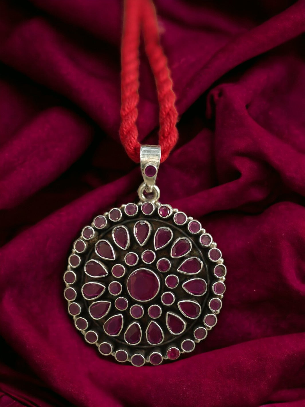 Red Cut Stone Pendant - PSA Jewels