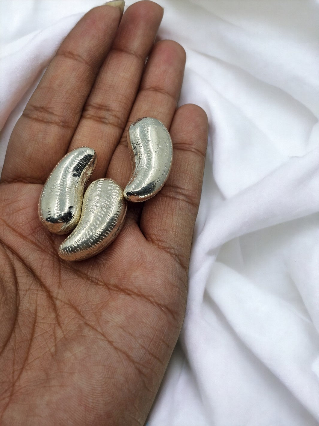 Silver Cashew / Kaaju (3 pieces) - PSA Jewels