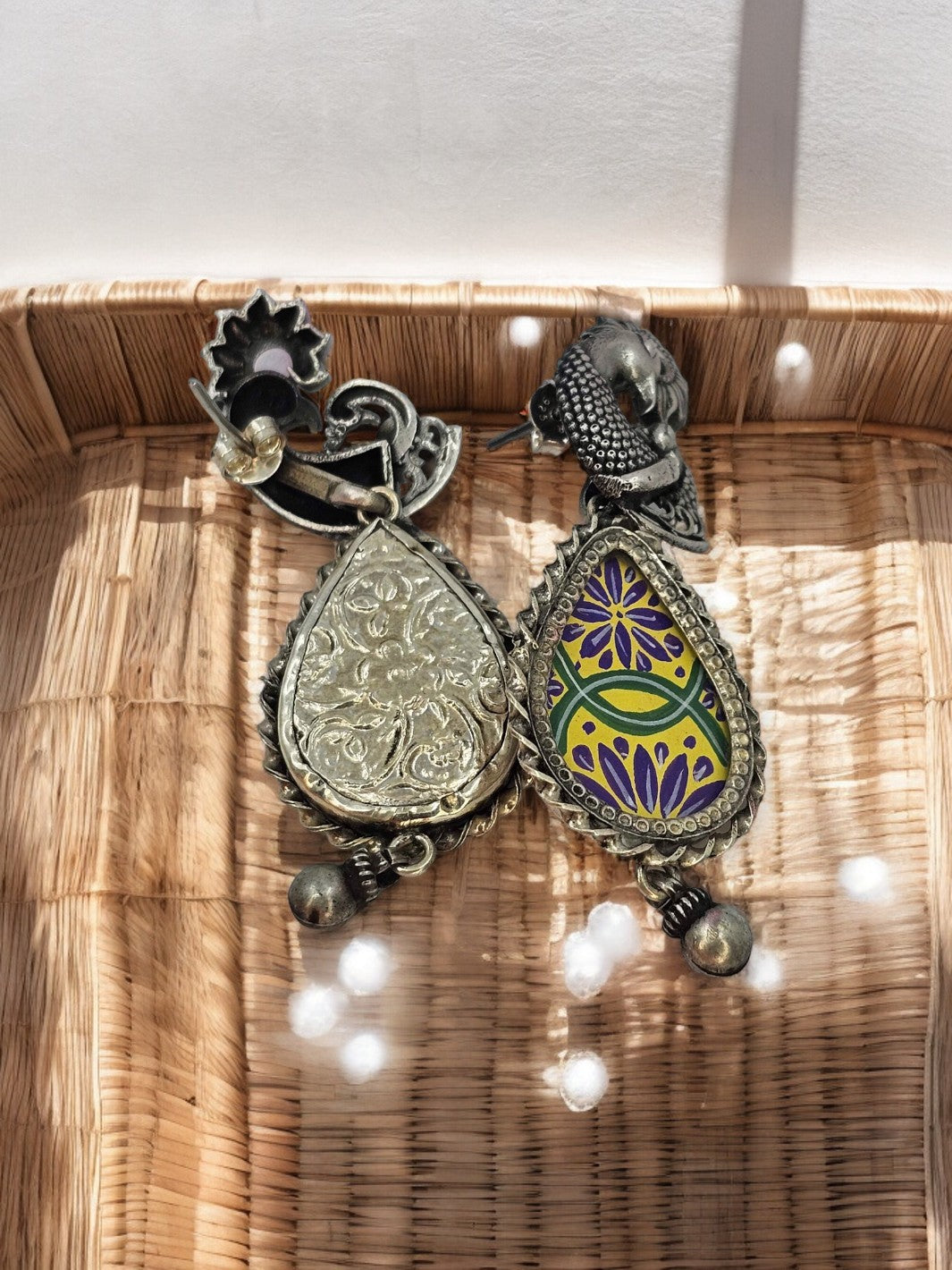 Peacock Handpainted Earring - PSA Jewels