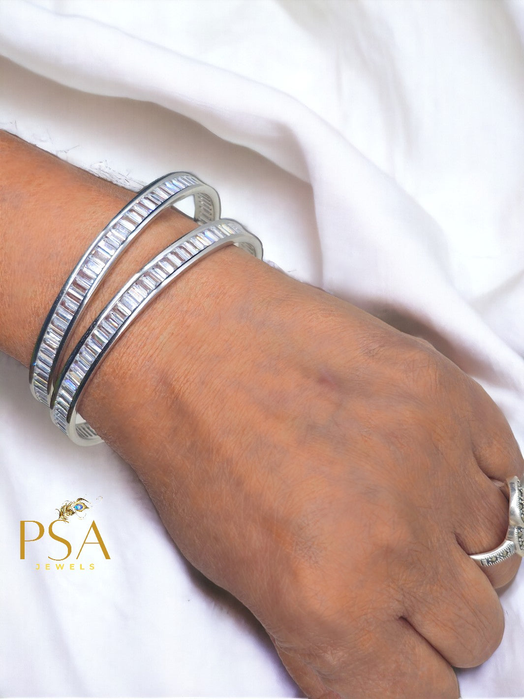 Baguette Cut Bangles (Pack of 2) - PSA Jewels