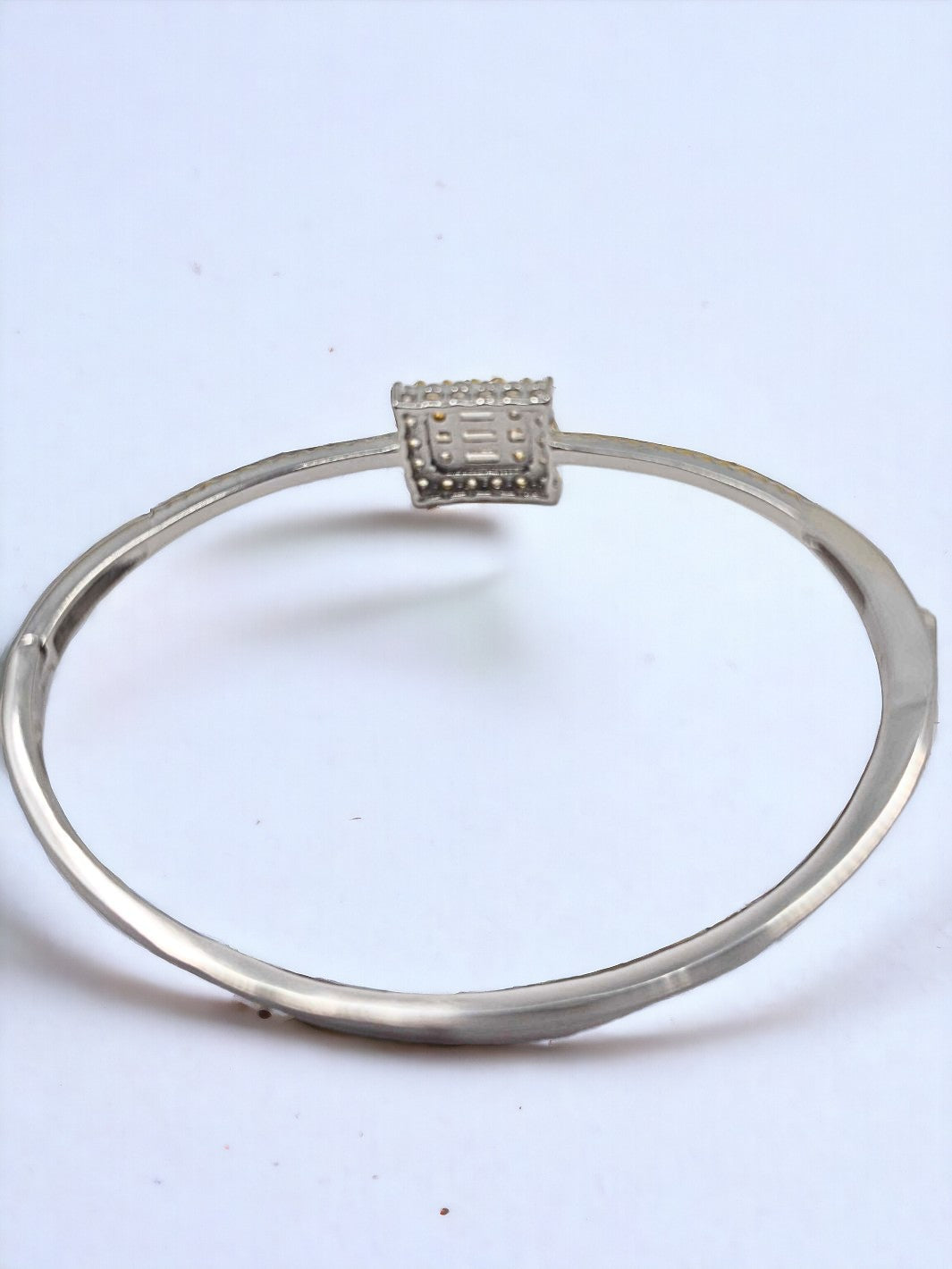 Silver Zircon Rhodium Square Bracelet - PSA Jewels
