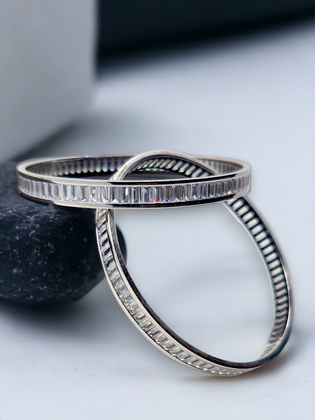 Baguette Cut Bangles (Pack of 2) - PSA Jewels