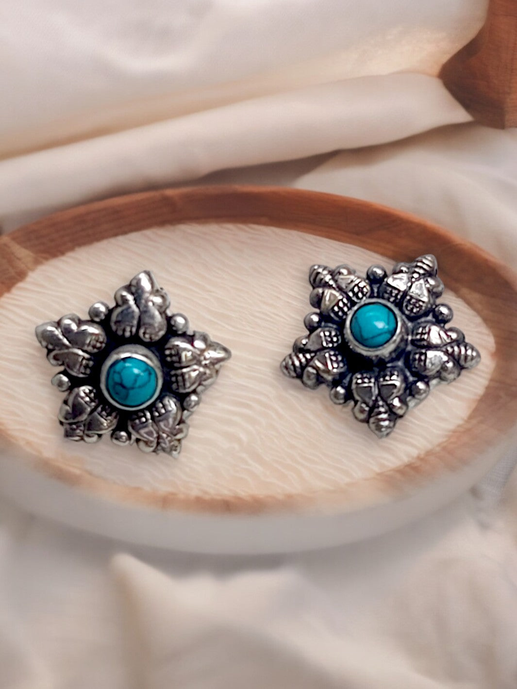 Moh Turquoise Flower Stud - PSA Jewels