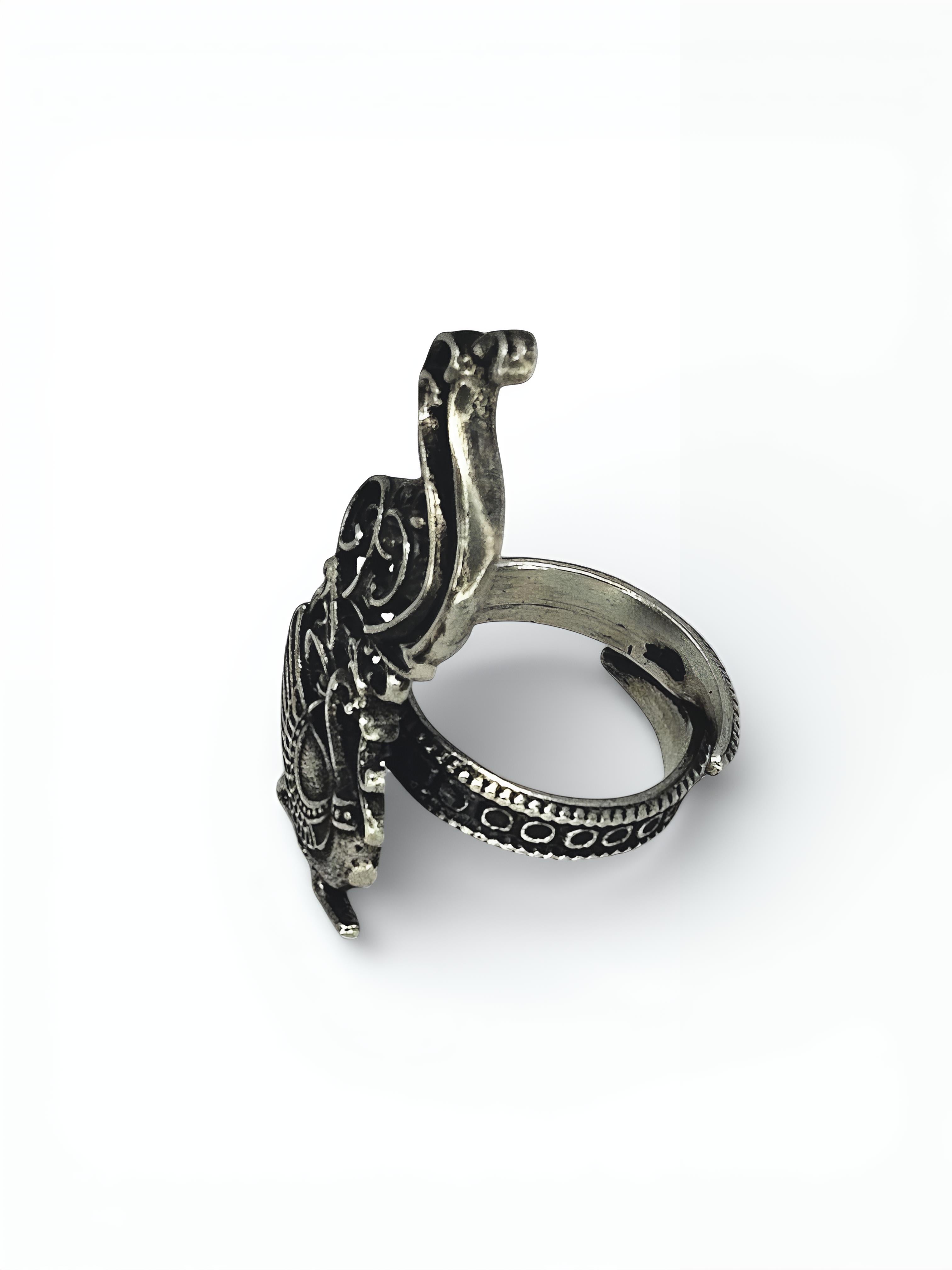 Pure Silver Peacock Ring