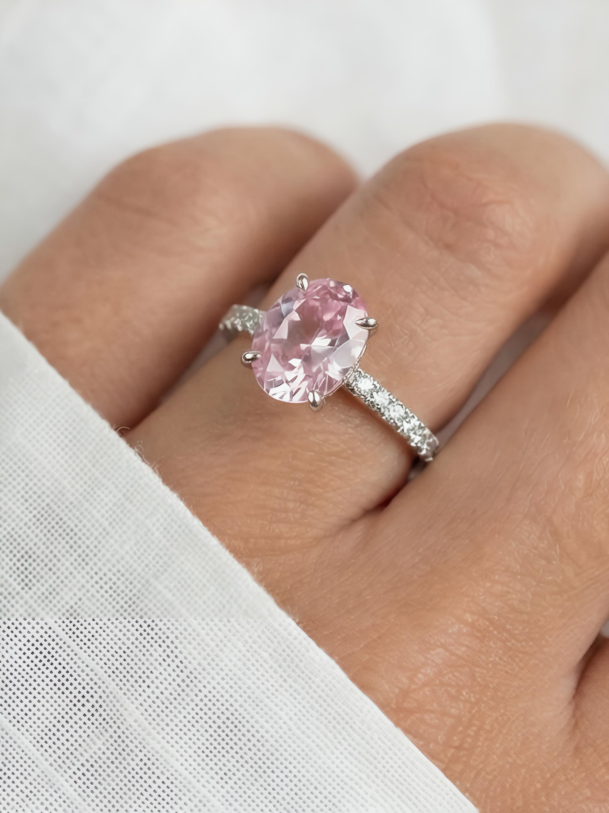 Pure Silver Purple Sapphire Ring