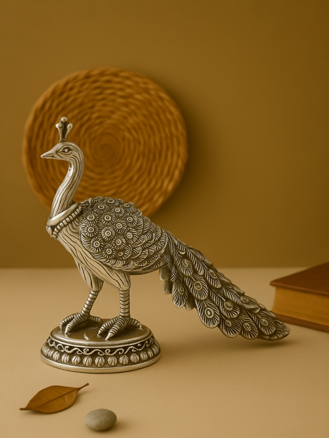 Pure Silver Peacock Idol