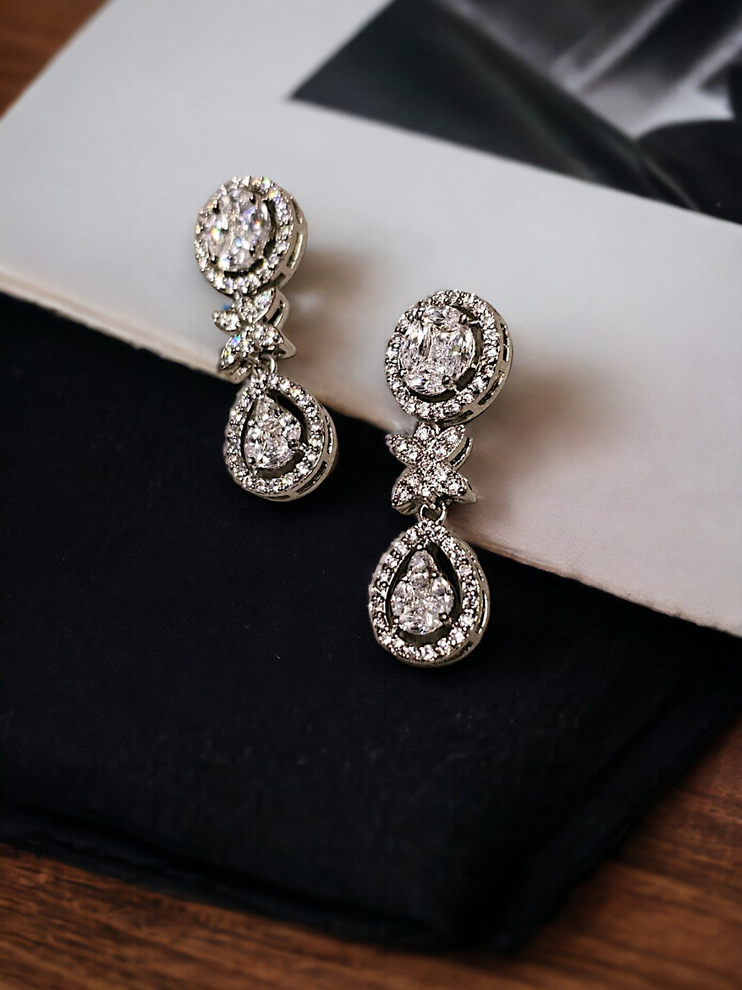 Pear & Round Old Miner Dangle Earring - PSA Jewels