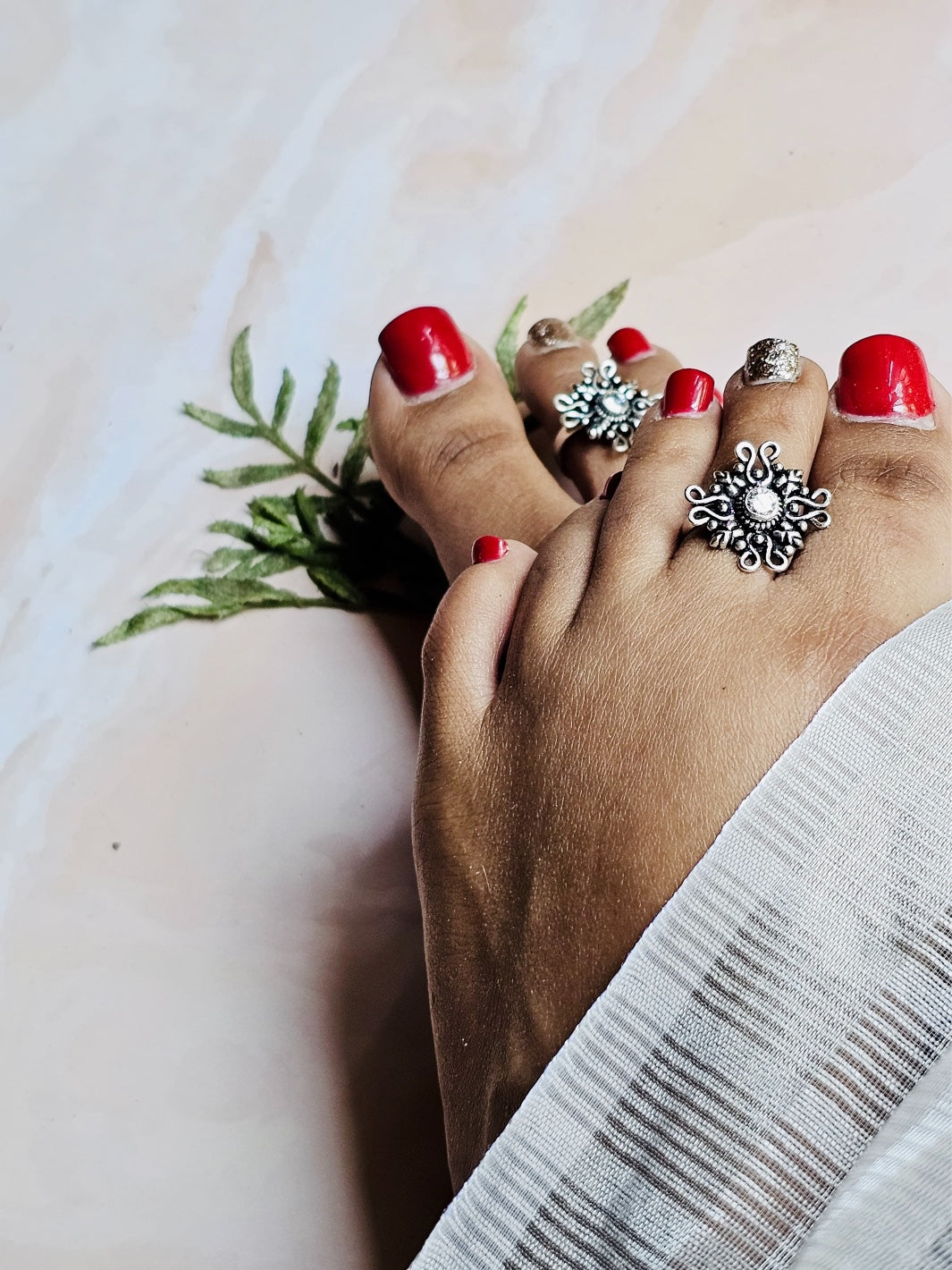 Stylish Square Shaped Toe Rings - PSA Jewels