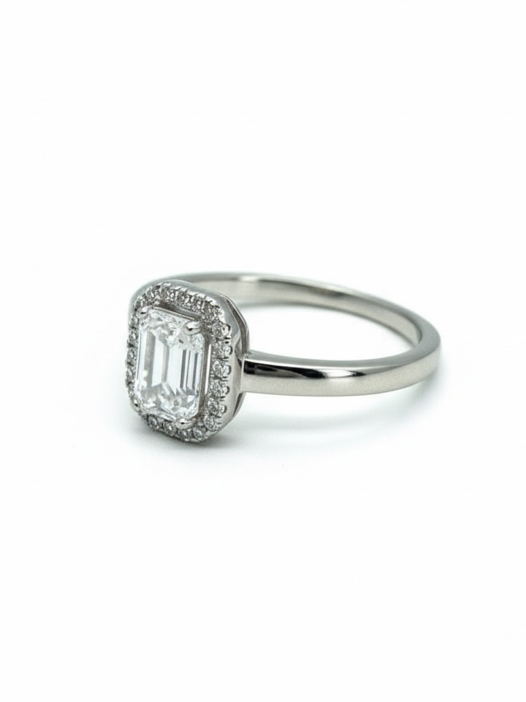 Pure Silver Emerald Cut Ring