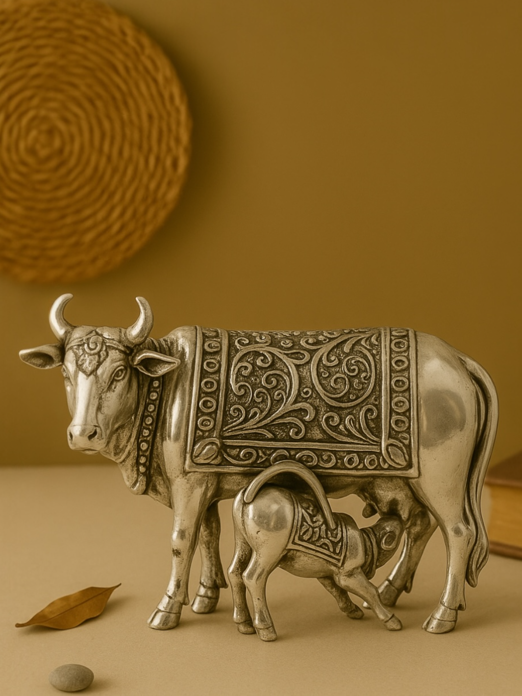 Kamdhenu Cow and Calf Idol
