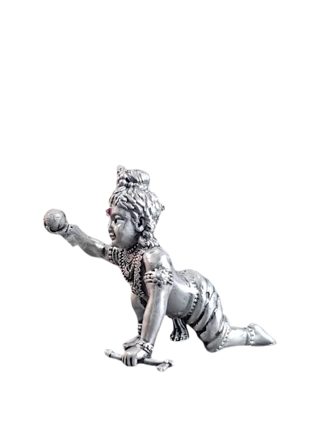 Pure Silver Antique Finish Mini Bal Gopal Krishna Idol