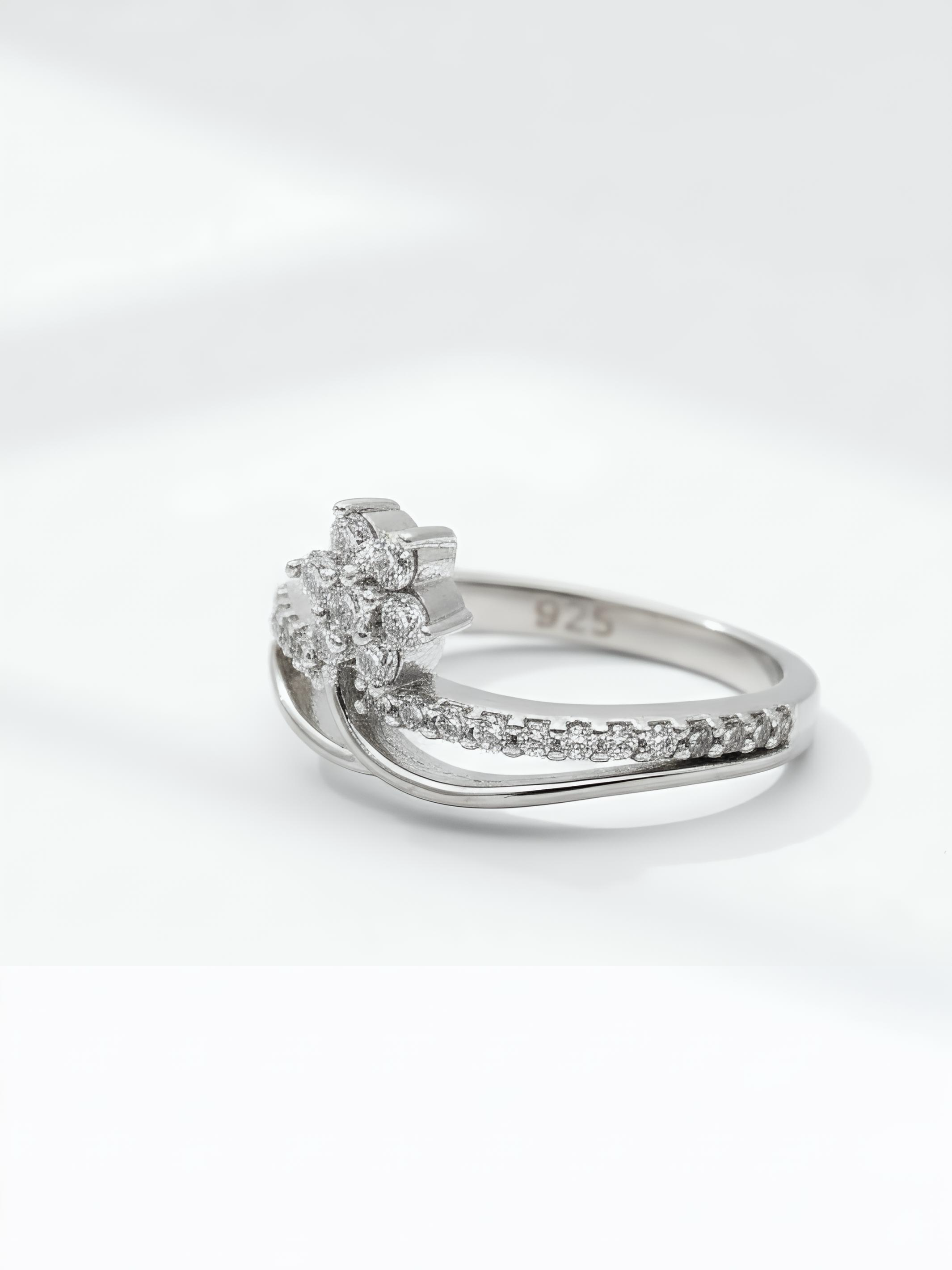 Pure Silver Flower Ring