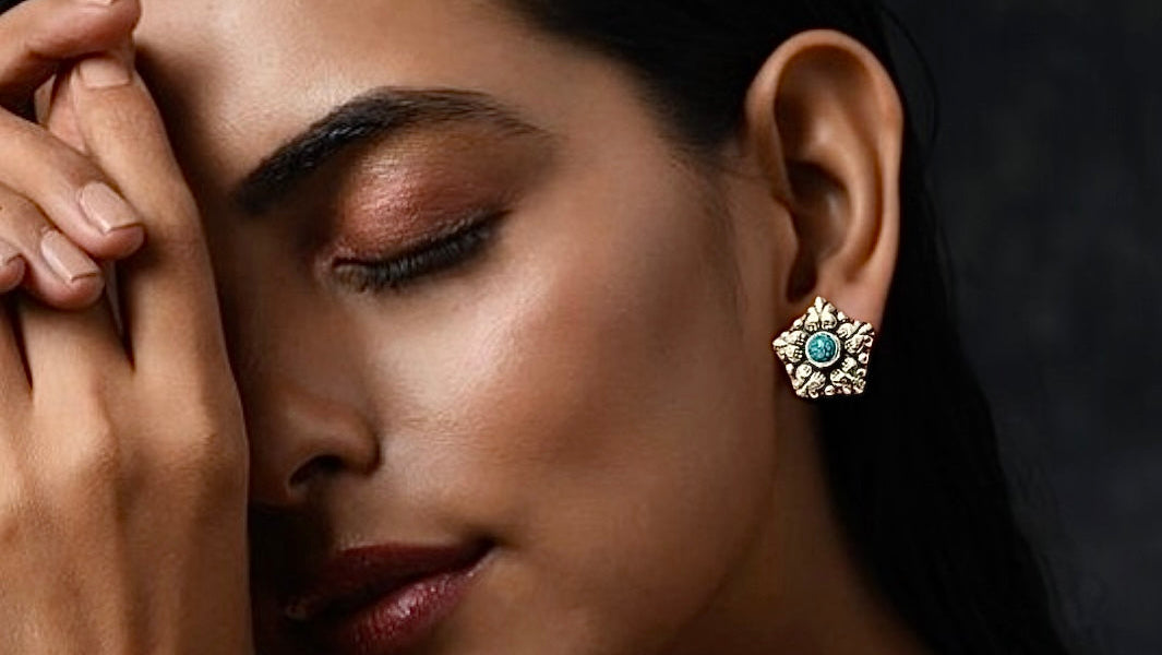 Moh Turquoise Flower Stud - PSA Jewels