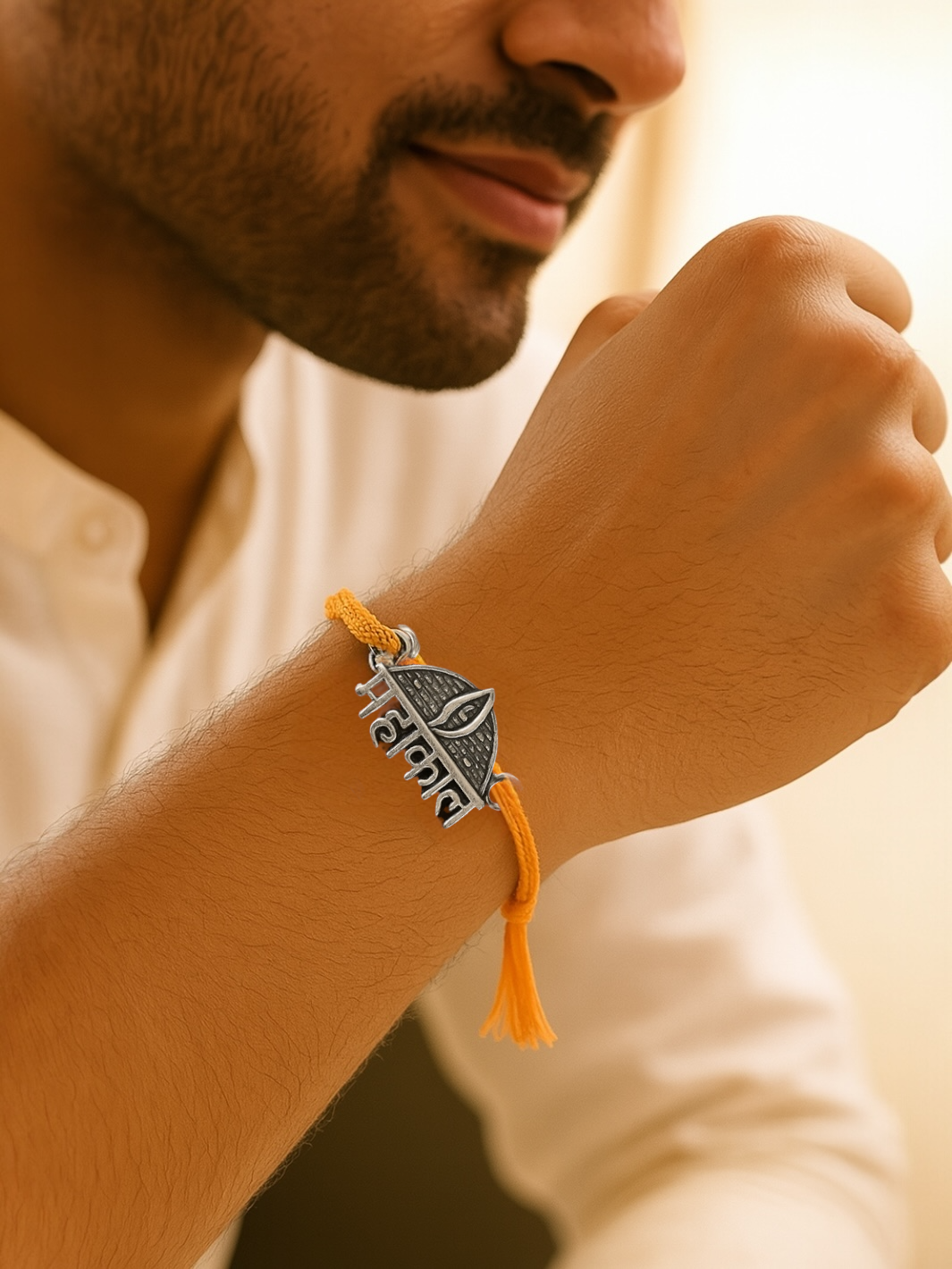 Auspicious Silver Mahakal Rakhi