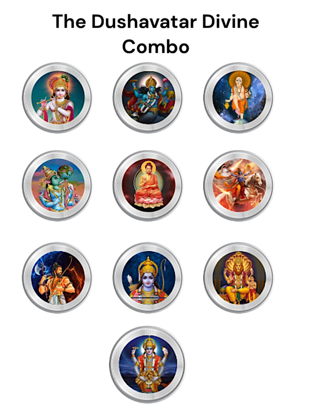 The Dushavatar Divine Combo Collection Silver Coins in Unique Gift Box