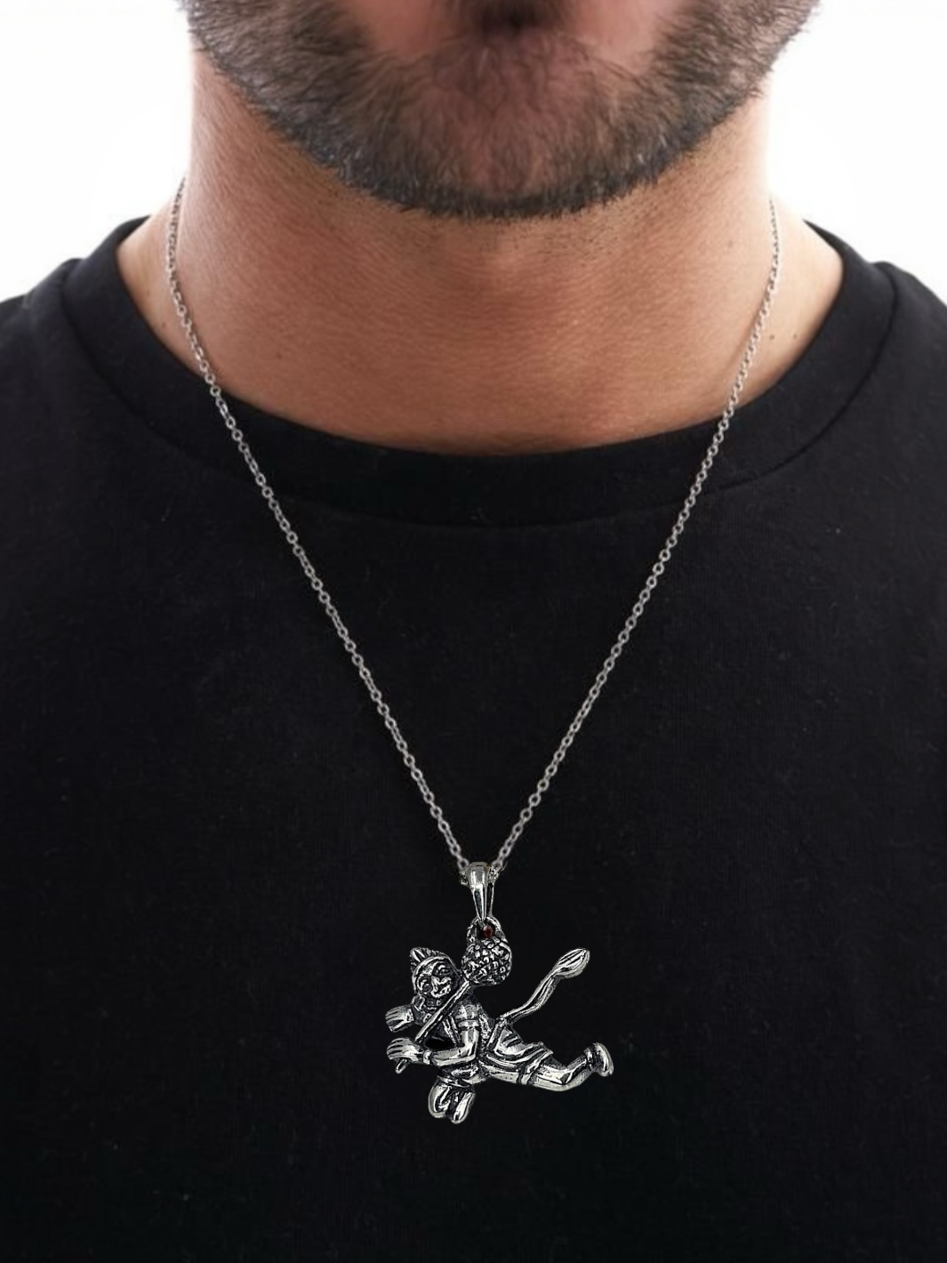 Pawan Putra Silver Hanuman Pendant with chain - PSA Jewels