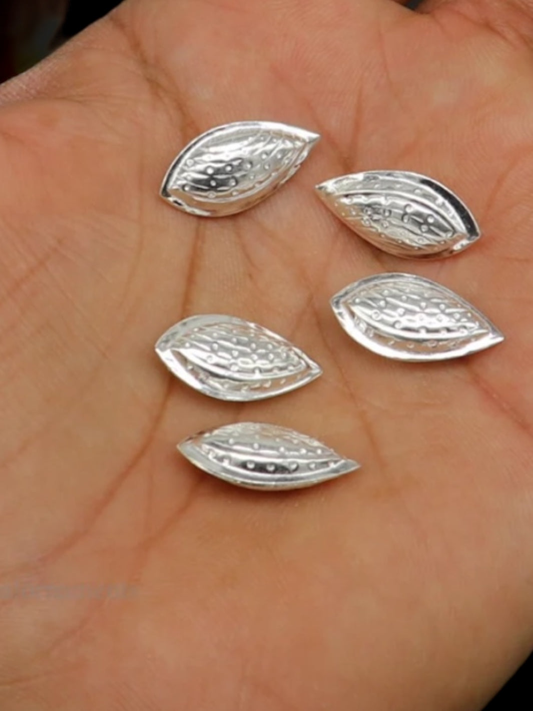 Pure 925 Silver Small Badam/ Almonds (5 pieces)