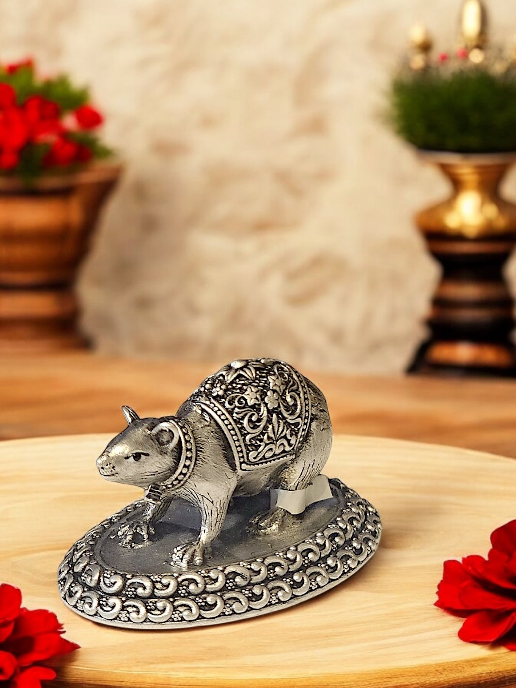 Pure Silver Anti Finish Solid Chuha/Mushakraj Idol - PSA Jewels