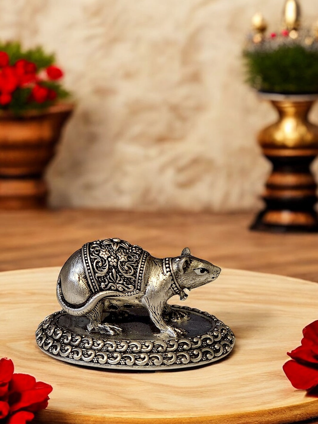 Pure Silver Anti Finish Solid Chuha/Mushakraj Idol - PSA Jewels