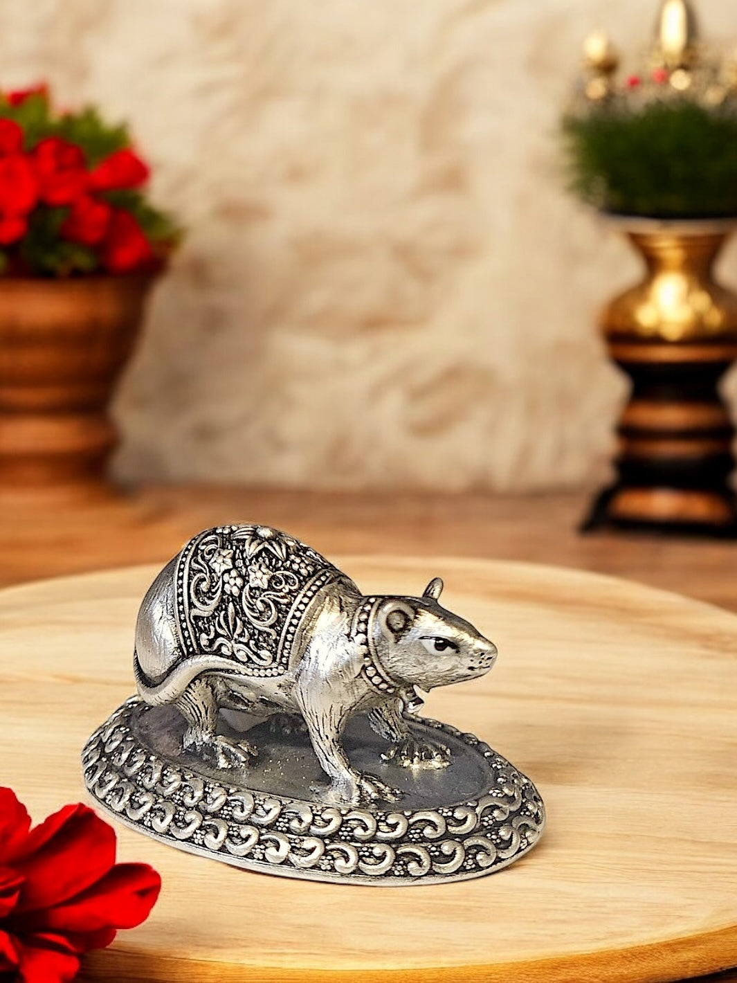 Pure Silver Anti Finish Solid Chuha/Mushakraj Idol - PSA Jewels