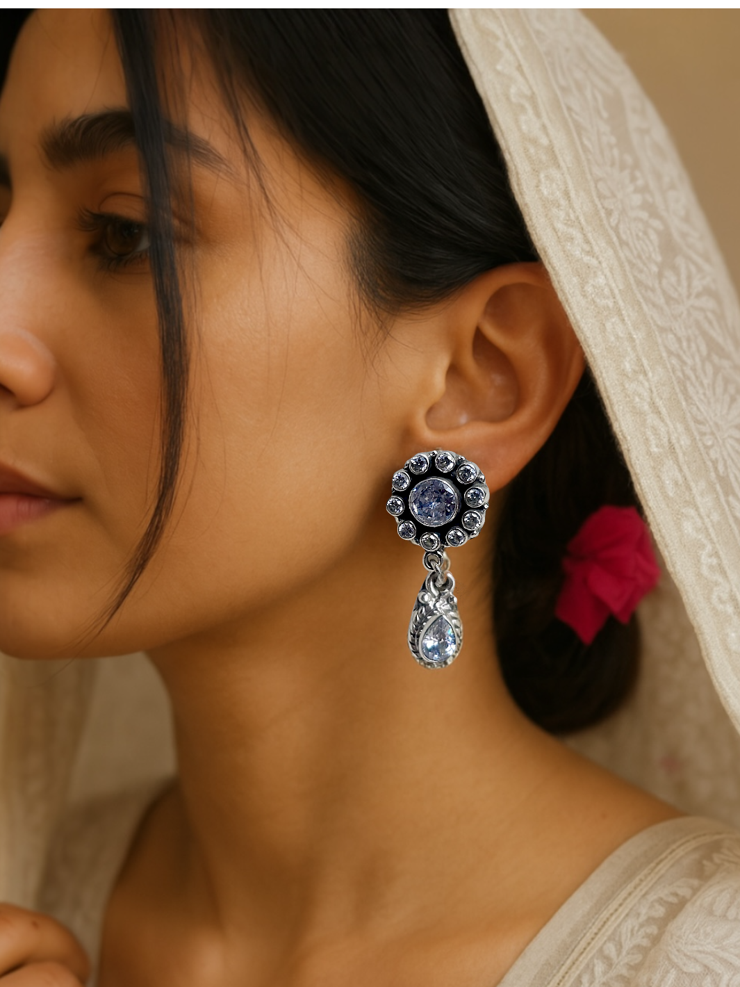 Multi Stone Dangling Earring