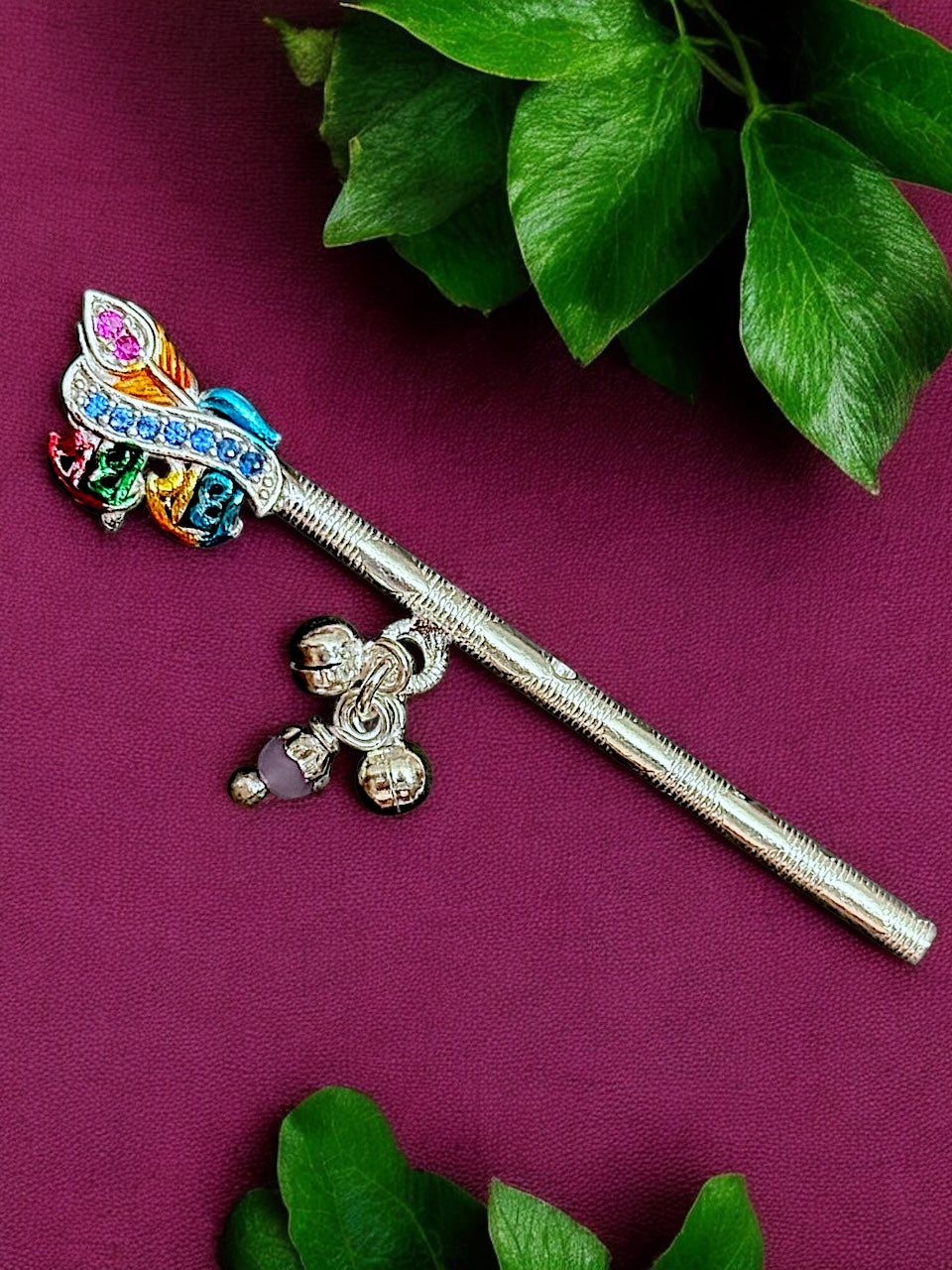Pure Silver Handmade Radhe Radhe Flute