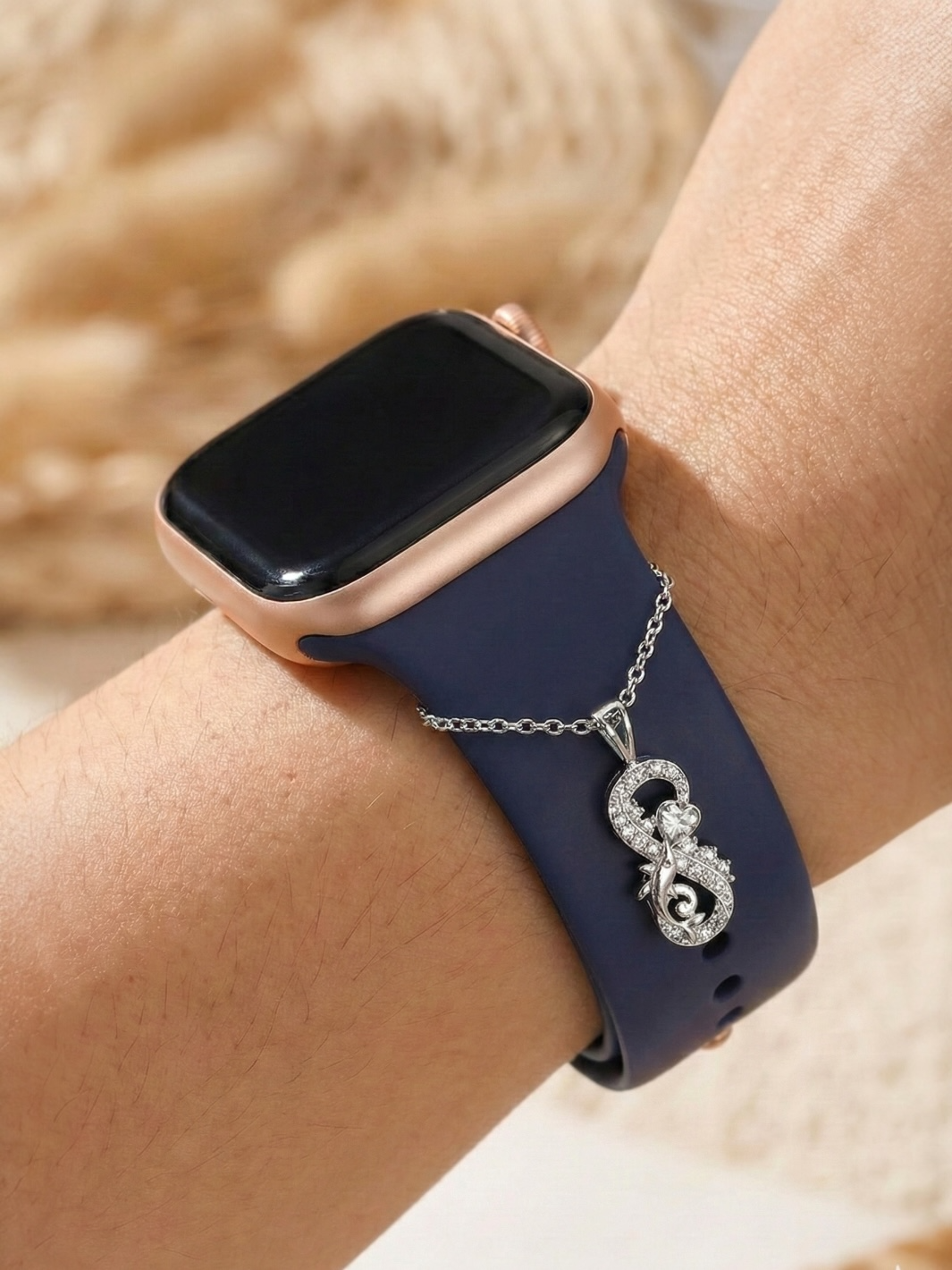 Sparkling Infinity Heart Watch Charm