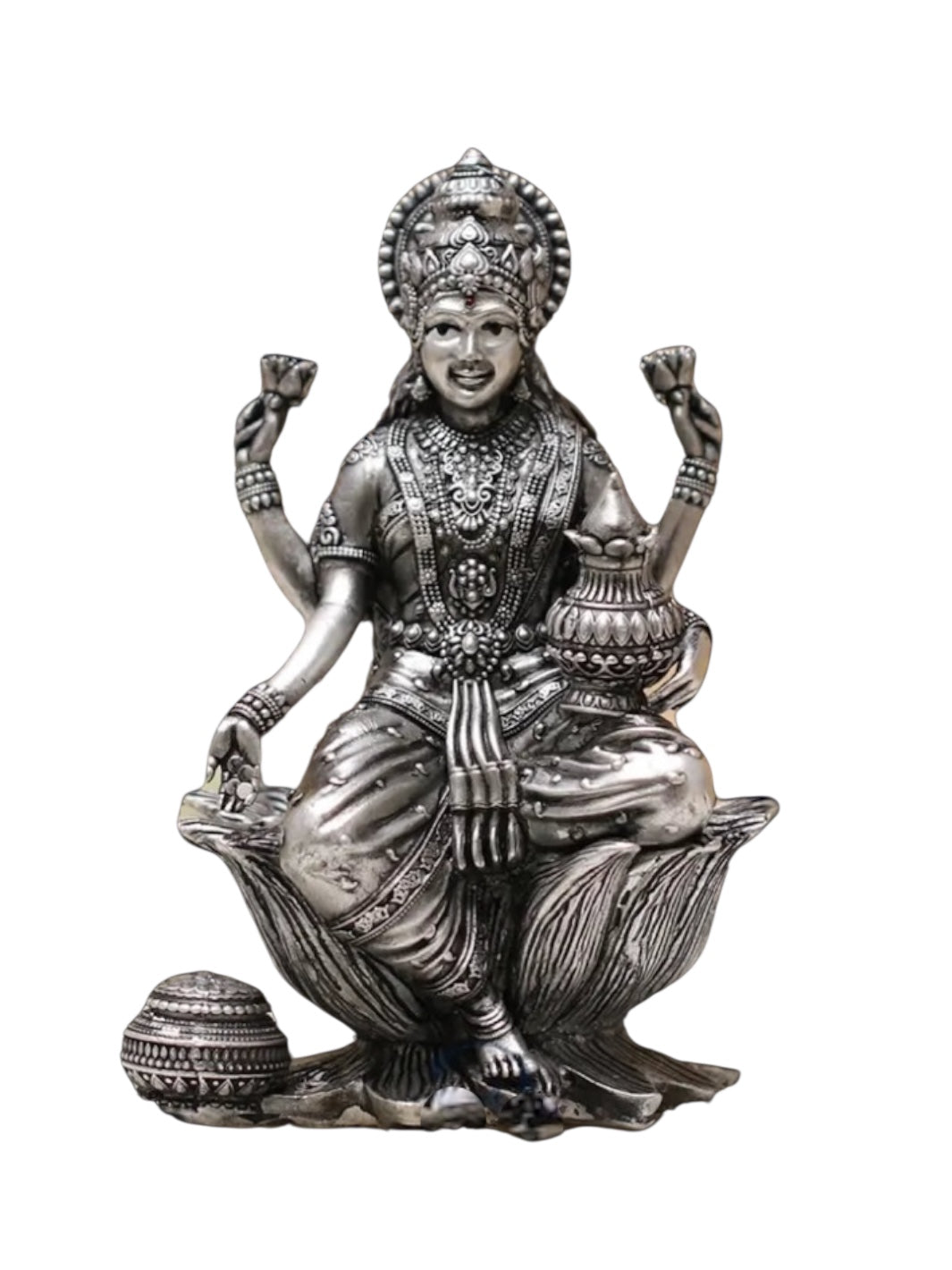 Pure Antique Silver Lakshmi Idol