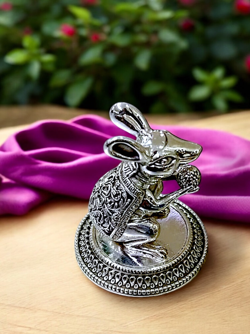 Pure Silver Anti Finish Solid Chuha/Mushakraj Idol