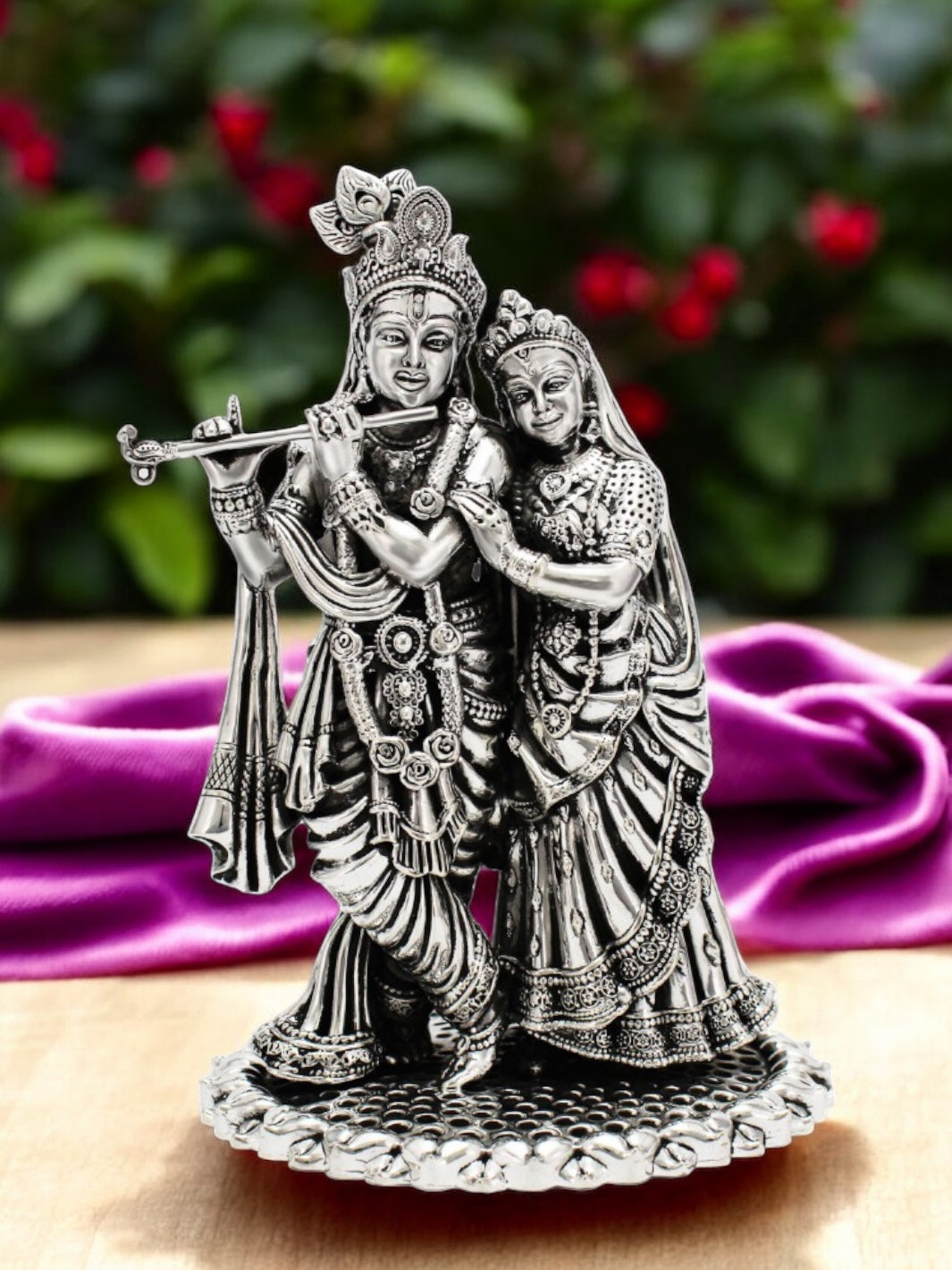 Pure Silver Radha Krishna Idol
