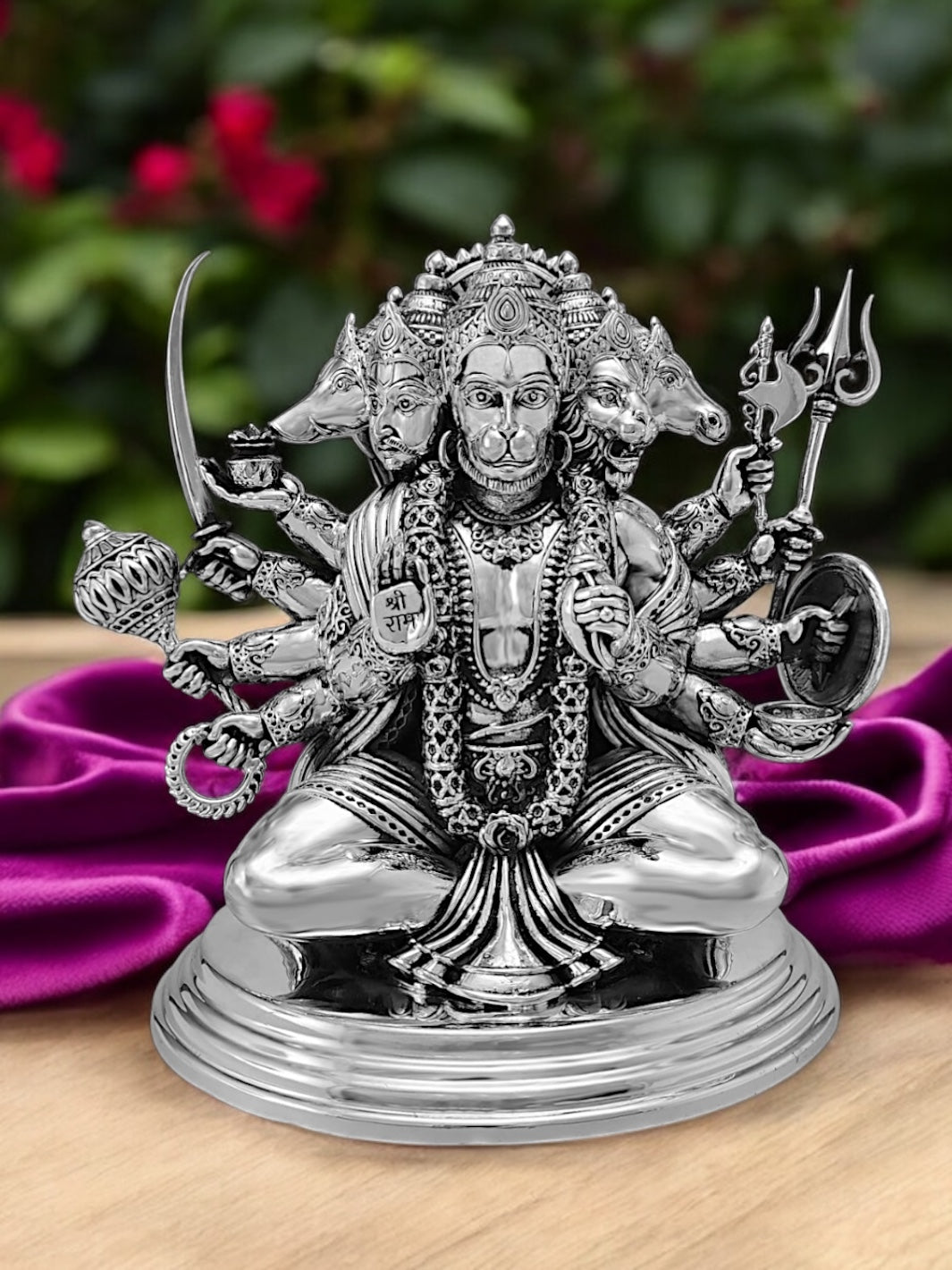 Pure Silver Panchmukhi Hanuman Idol