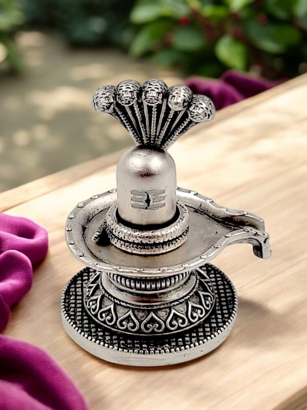 Pure Silver Antique Finish Lord Shivaling
