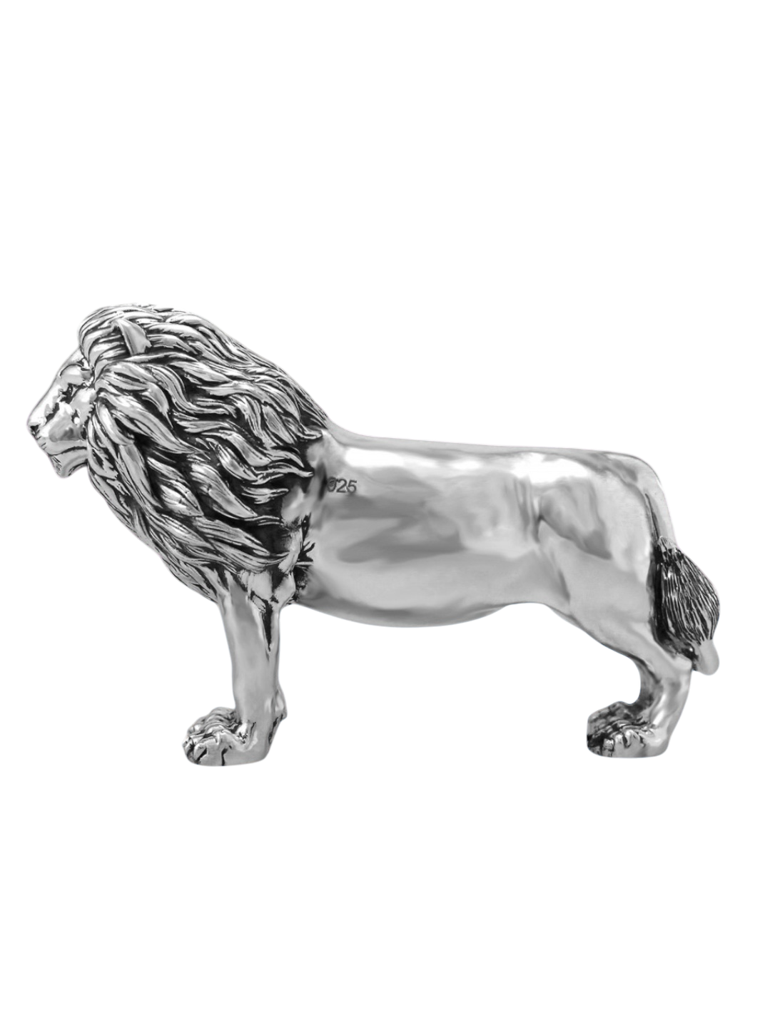 Pure Silver Standing Lion Idol