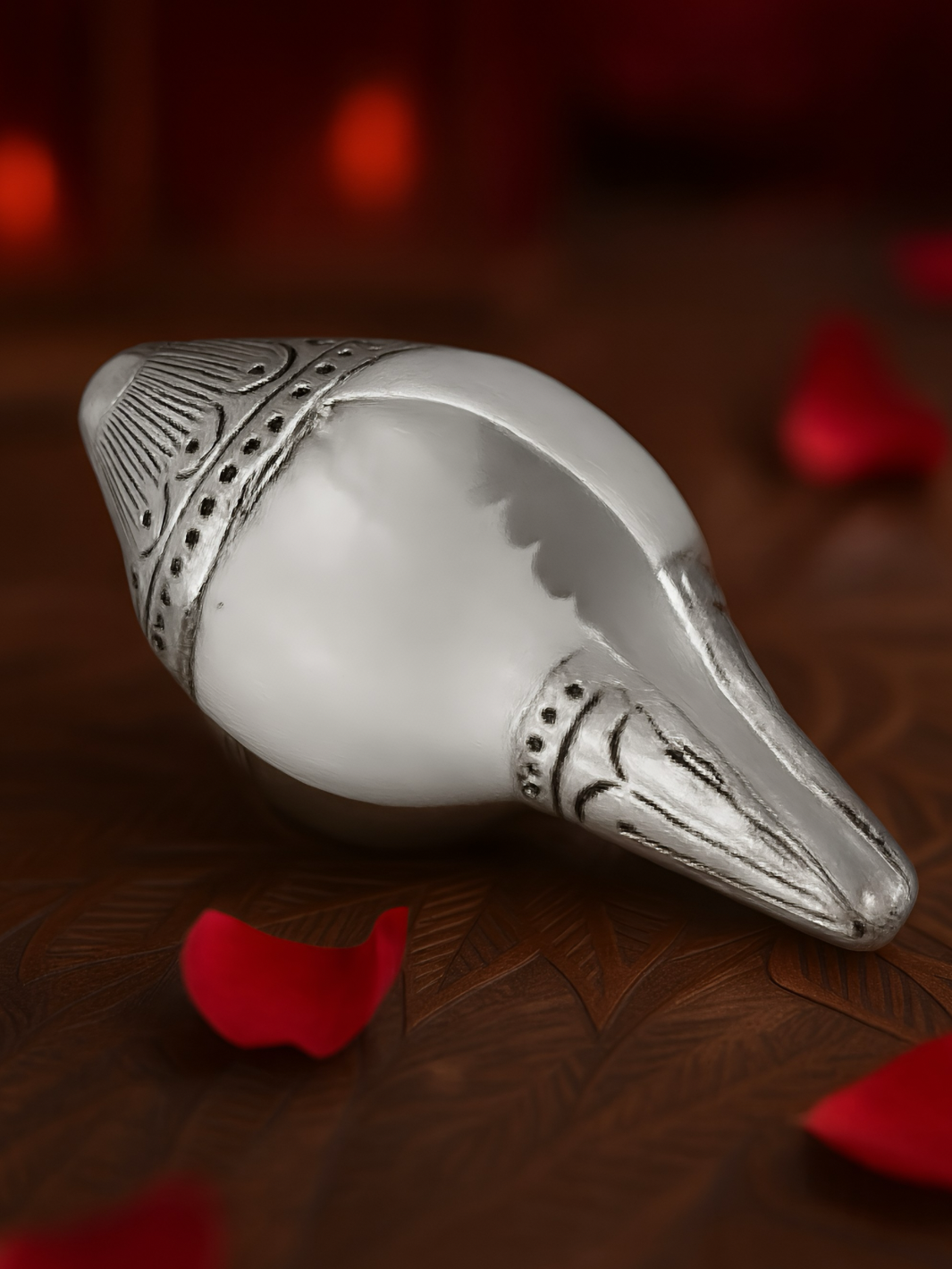 Pure Silver Vamavarti Shankh Conch Shell