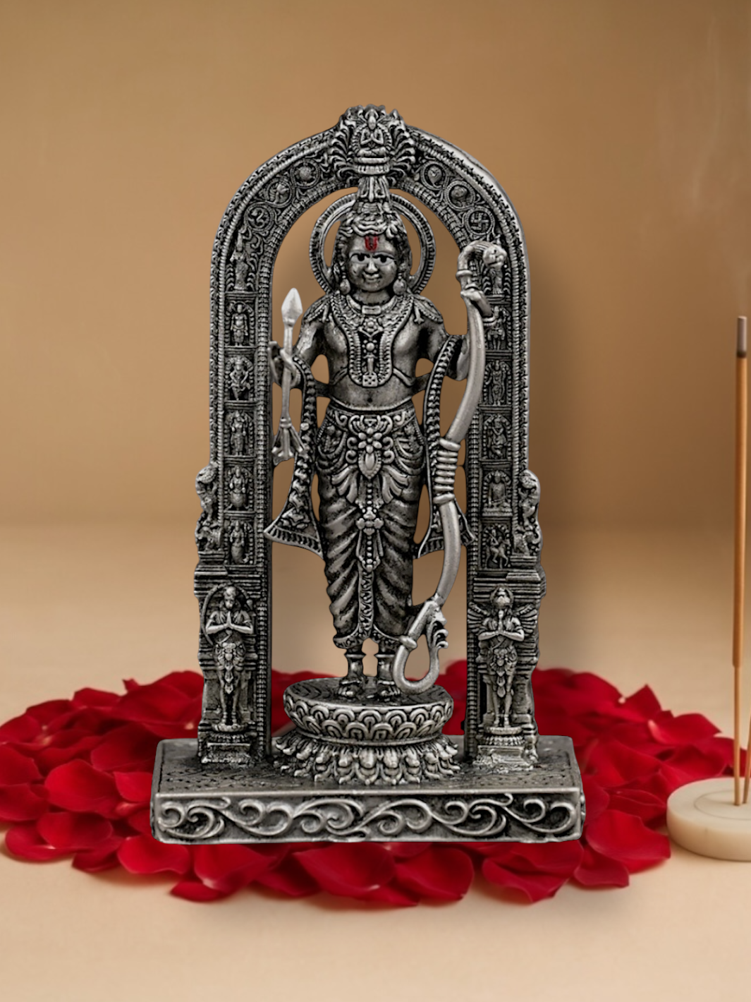 Shree Ram Lalla Antique Finish Silver Idol