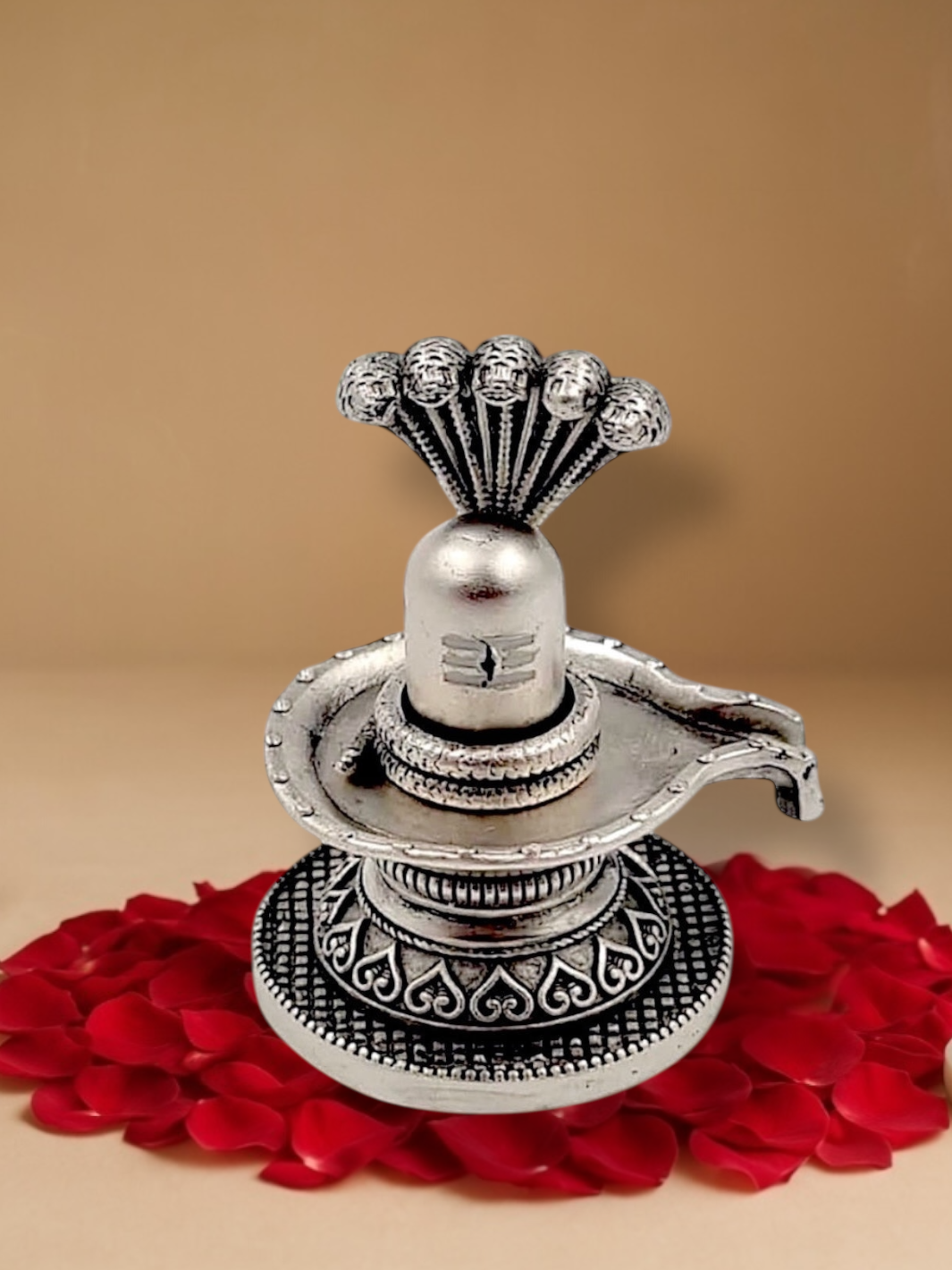 Pure Silver Antique Finish Lord Shivaling