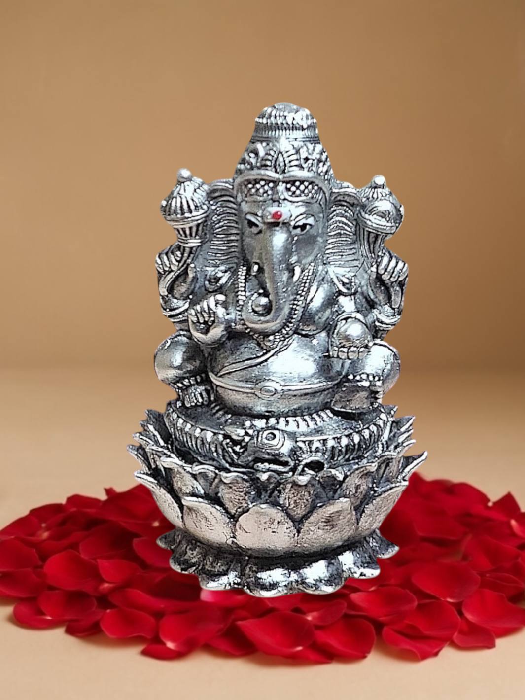 Lord Ganesh Pure Antique Silver 3d Idol