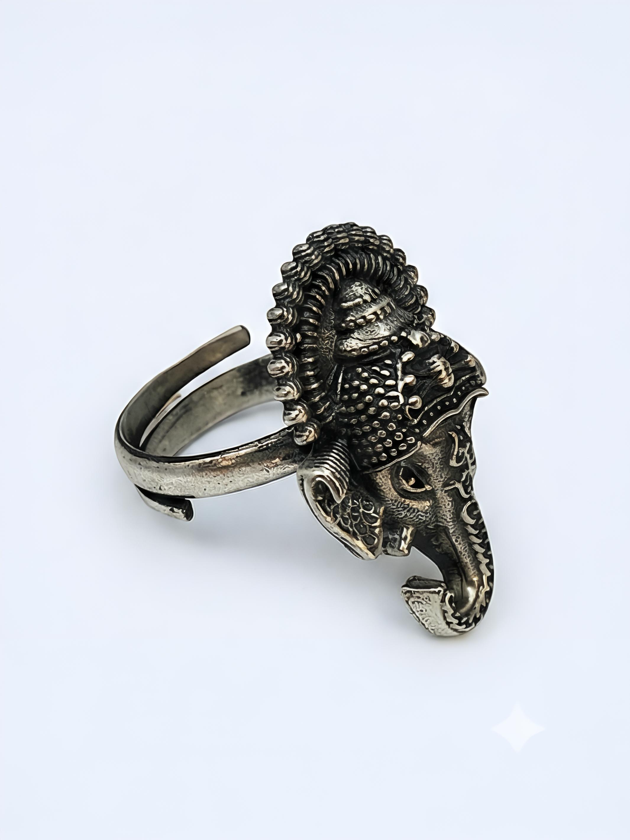 Pure Silver Ganesha Ring